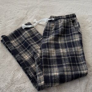 ROMWE Men's Plaid Loungewear - Black and Cream